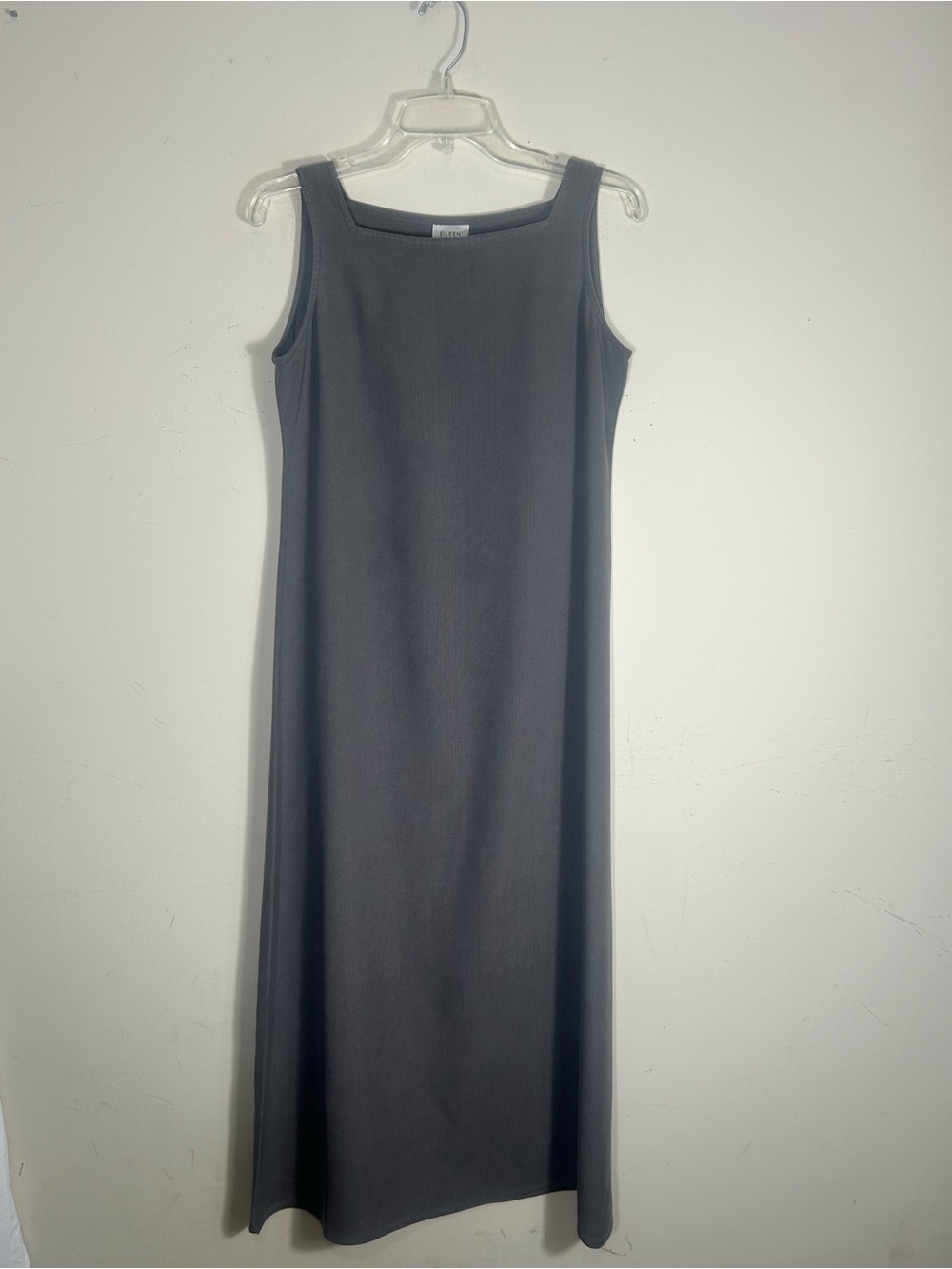 Eileen Fisher Silk Maxi Dress Womens M Gray Minimalist Lagenlook Essential - Picture 2 of 7